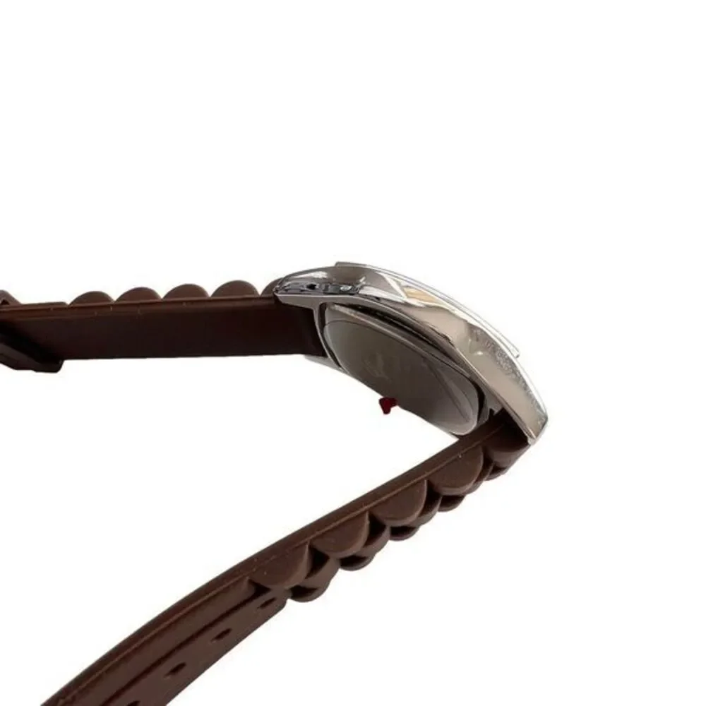 GENEVA P721 Women's Watch‎ Water Resistant Brown Silicone Band Brand New 9 in
